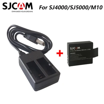 

1PCS SJCAM Brand Battery + SJCAM Dual Charger For SJ4000 WiFi SJ5000 WiFi Plus M10 SJ5000x SJCAM Action Camera