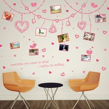 Стиль XL8248 сердце кулон рамка съемные наклейки на стену гостиная спальня ТВ фон настенное украшение, настенное украшение Наклейки