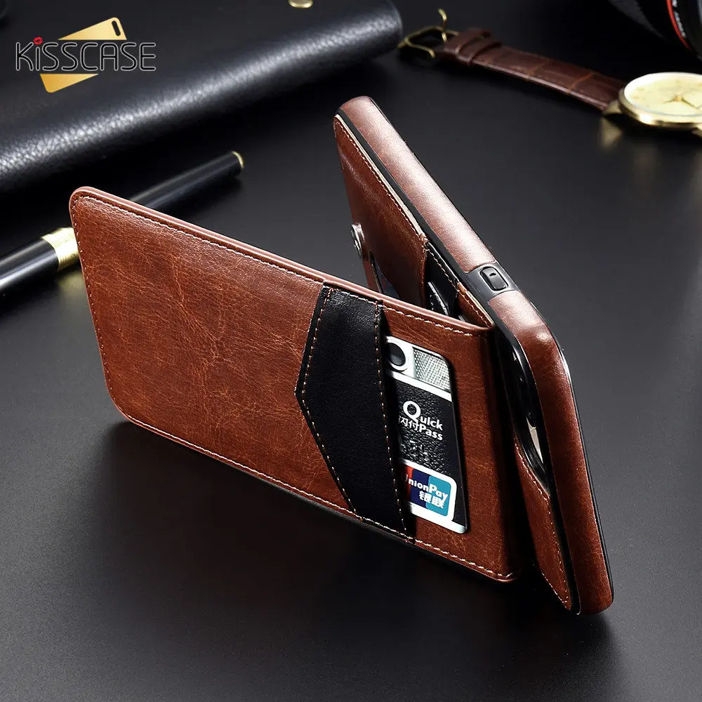 

KISSCASE Vertical Flip Card Holder Leather Case For iPhone 11 6 6S Plus X XR XS Max Retro Cover For iPhone 7 8 Plus Wallet Pouch