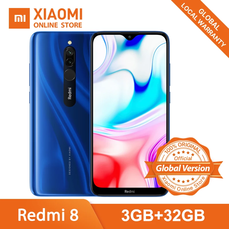 Xiaomi Redmi 8 смартфон с восьмиядерным процессором Snapdragon 439 ОЗУ 3 ГБ ПЗУ 32 5000 мАч 6 22