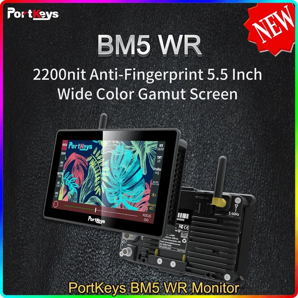 Portkeys BM5 WR 2200nit SDI/HDMI-compatible Super Bright Camera Control w BT1 Touch Screen 5.5" Monitor Portable Monitor