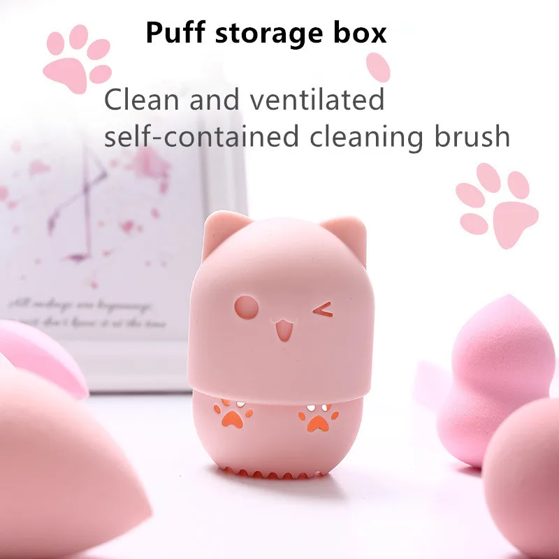 Мягкий силиконовый косметический держатель для блендера Kitten Beauty портативный