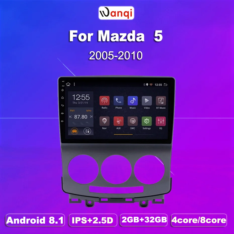 2 Гб ОЗУ 32 ПЗУ Android 8 1 GPS навигация Радио для 2005 2010 старой Mazda 5 мультимедийный плеер