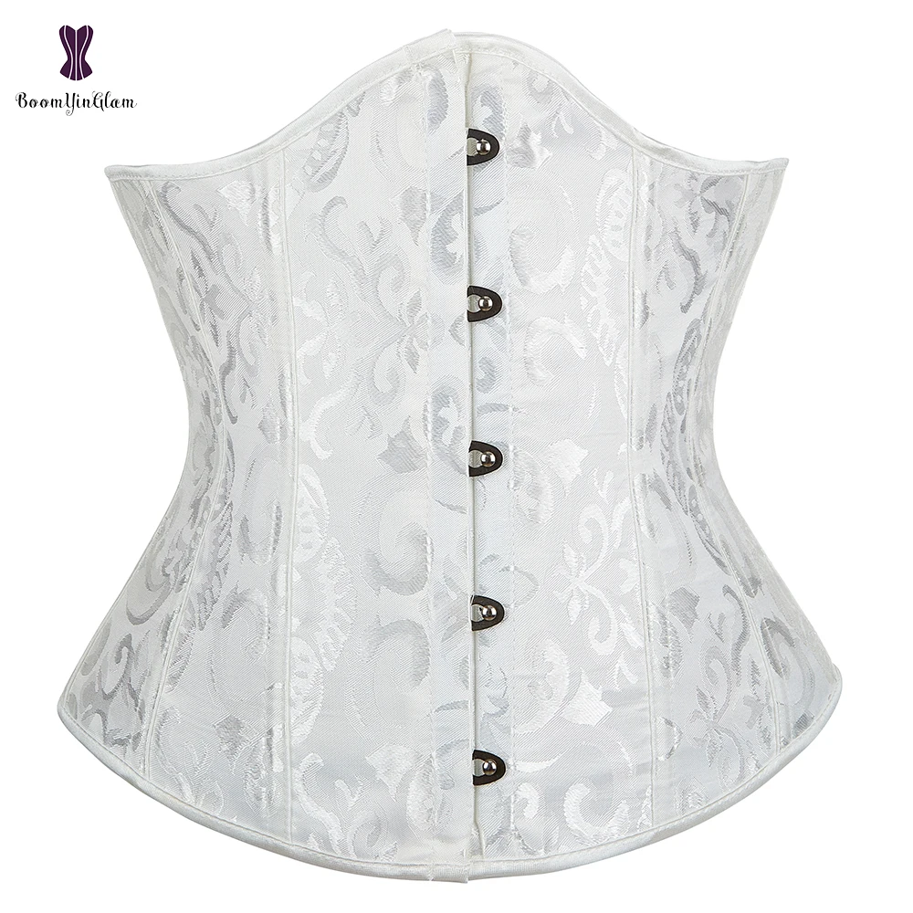 Wholesale Dropshipping Corset Underbust Waisttrainer Gothic Boned Chest Binder Gorset Sexy Femme Floral Plus Size Korsett Women