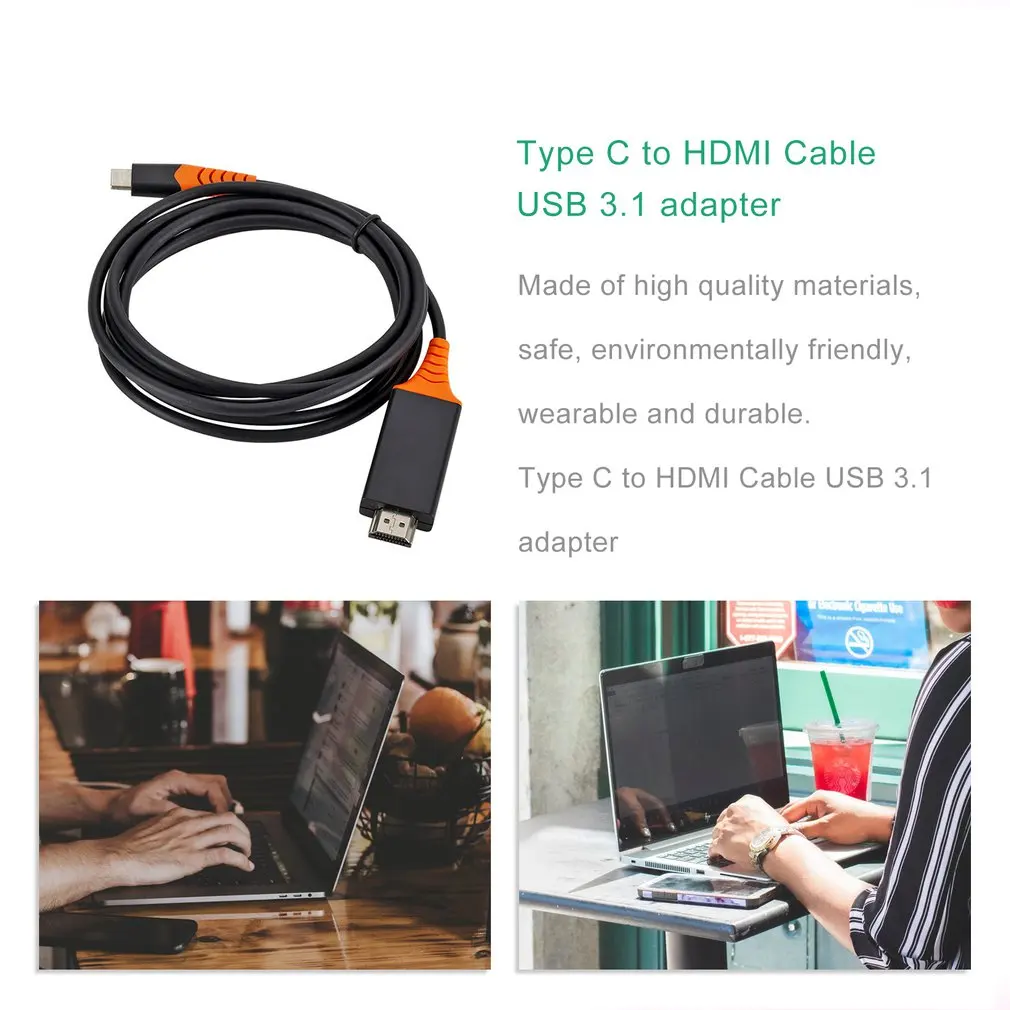 Тип C к HDMI кабель USB 3,1 адаптер AV патч-корд для samsung Galaxy S10 S9 MacBook разъем «Папа-папа» дисплей