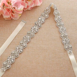 S07 Rhinestone Wedding Dress Sash Belt Bridal Waist Sash for Dress Women's Ribbon Sash Maternity Bridesmaid Decorative Belts