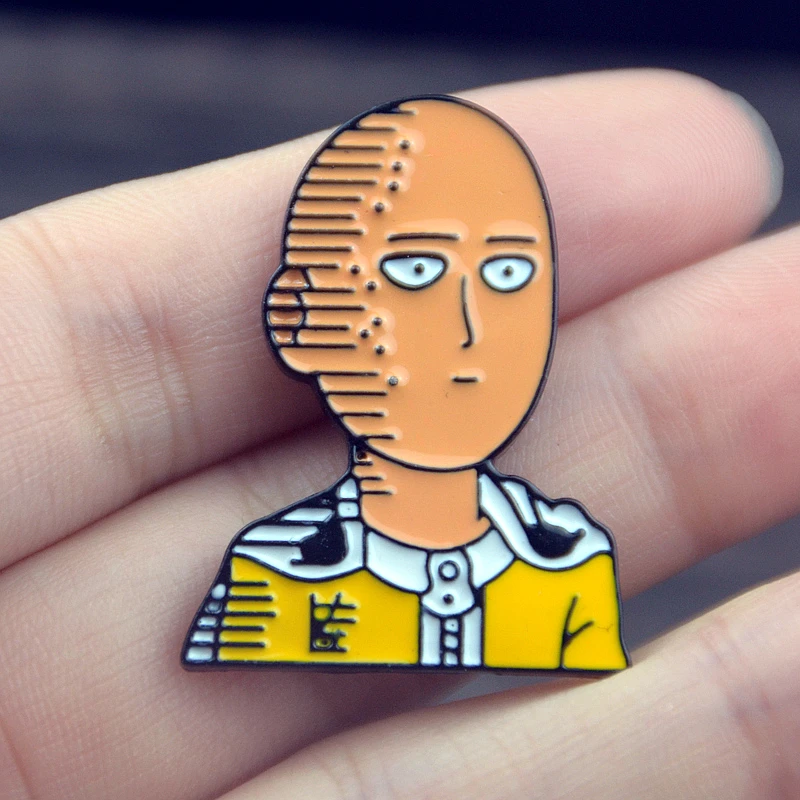 Аниме One Punch Man эмалевая брошь на булавке значок солнцезащитные очки из сплава в