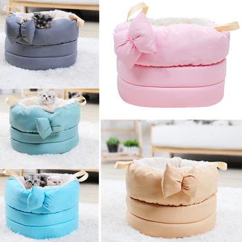 

Pet Beds Cat Bed Winter Warm Thick Deep Bed Pets Sleeping Plush Round House Cozy Cat Litter Nest Mat