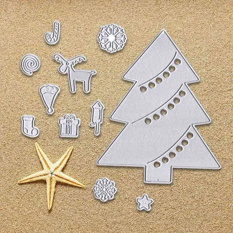 

Christmas tree frame metal cutting dies for Scrapbooking Card making Clear Stamps Stencil embossing New 2018 paper cutter craft
