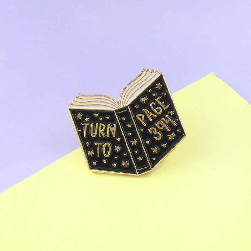 &quotTurn To Page 394&quot Magic Books Classic Brooches For Fans Famous Snape's Lines In The Novel Film Lapel Pin Friend's Gifts |