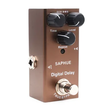 

SAPHUE Electric Guitar Digital Delay Pedal Time/Level/Repeat Knob Effect Pedal Mini Single Type DC 9V True Bypass