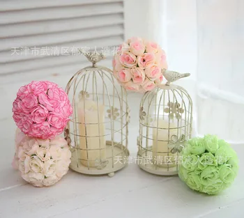 

5Pcs Simulation Small Rose Silk Flower Foam Ball Wedding Decor Flower Ball Christmas Tree Decoration Party Bar Hanging ornament