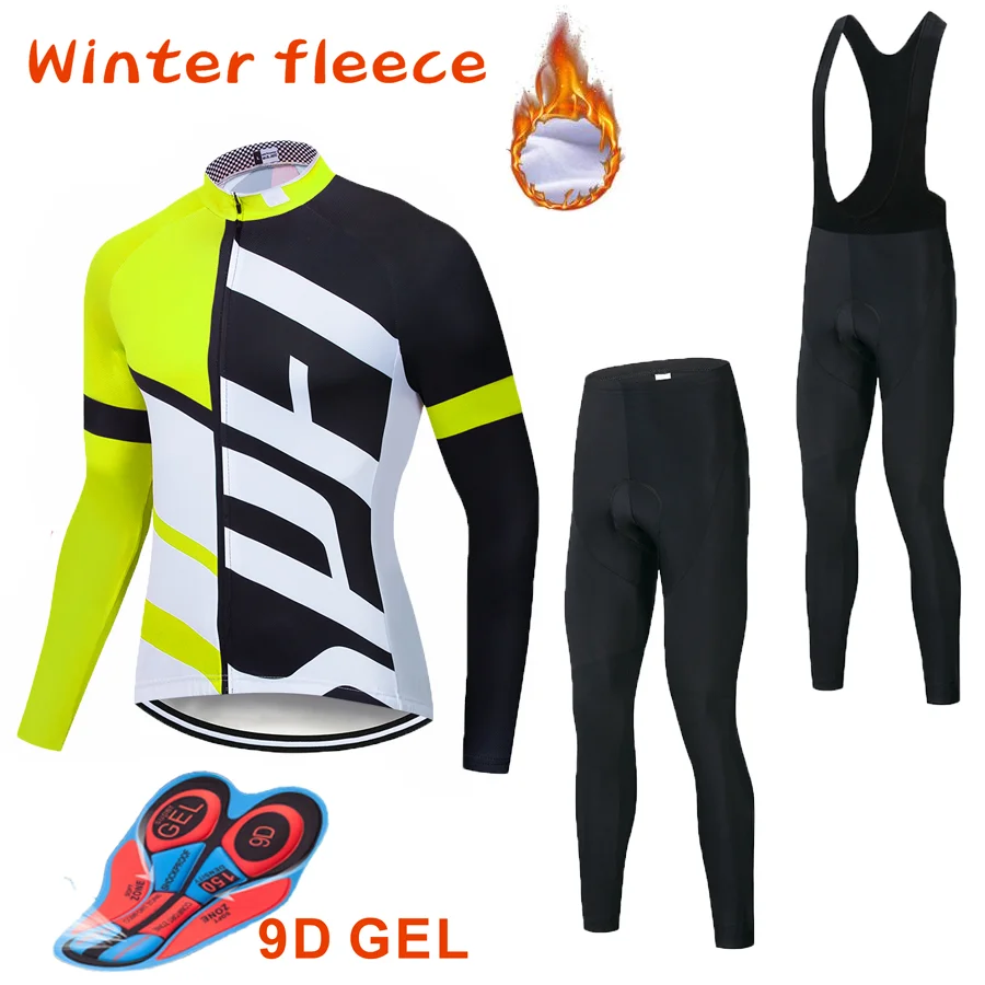 Winter Thermal Fleece Warm Cycling Jersey Set Thermal Cycling Clothing Mtb Riding Clothing Ropa Ciclismo multiple colour
