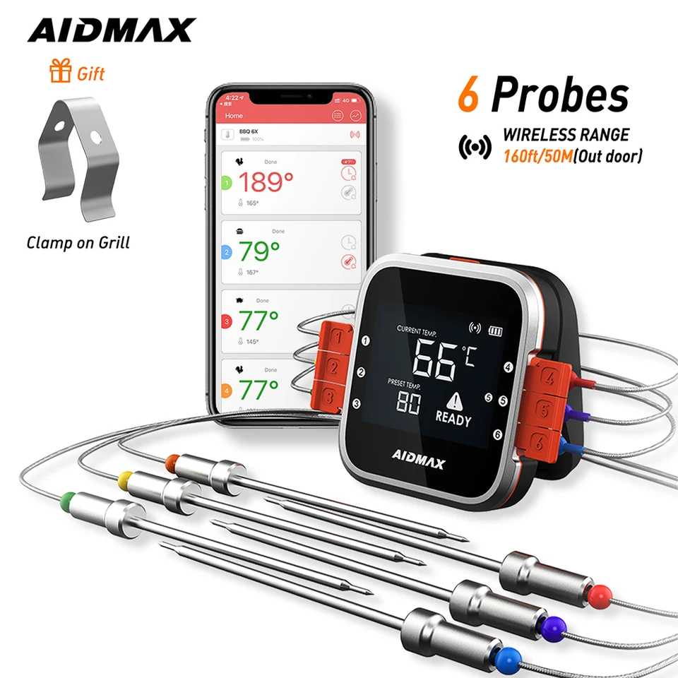 AidMax Pro04 Wireless BBQ Thermometer Digital Meat Temperature Probe  Thermometer With Sensor Kitchen Utensil Home