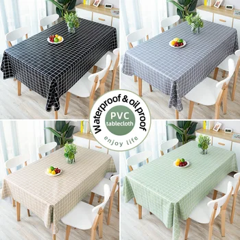 

Louyun Multi-size modern lattice tablecloth rectangular waterproof and oil-proof tablecloth living room kitchen table decoration