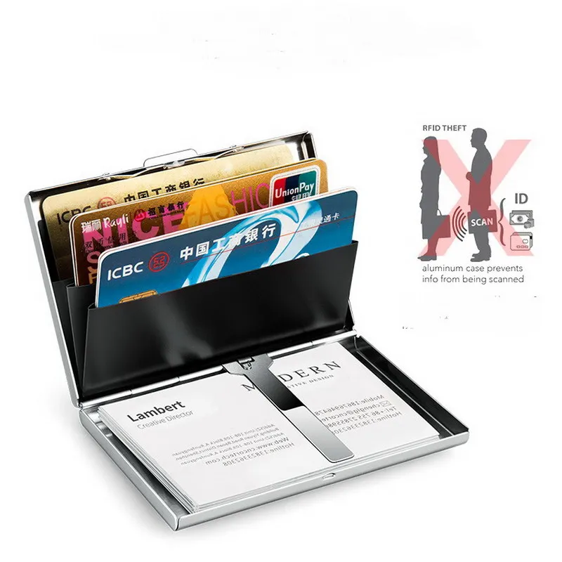 브랜드 RFID 차단 카드 홀더 지갑 명함 홀더 카드 주최자 동전 지갑 고품질..