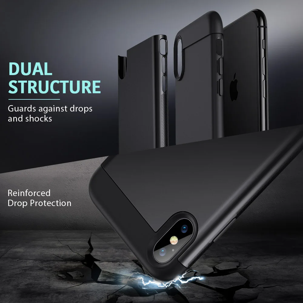 Чехол ESR для iPhone XR X XS Max SE2 8 7 Plus металлический чехол с подставкой вертикальный