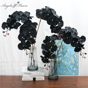 

105cm Artificial flower black butterfly orchid silk phalaenopsis for wedding Christams home decoration garden potted fake plants