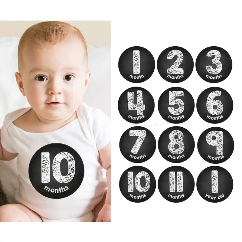 12 Mois Bebe Autocollants Mensuels Nouveau Ne Premiere Annee Age Et Croissance Suivi Autocollant 6e Aliexpress