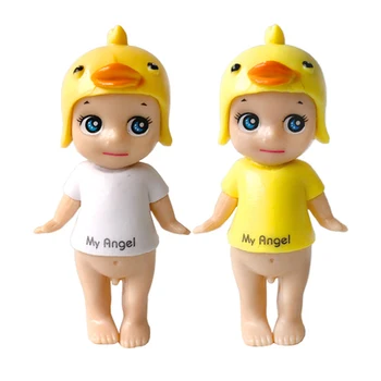 

2Pcs/Set Sonny Angel Action Figure Little Yellow Chicken Angel PVC Model Toy 8CM High