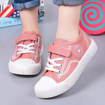 

Children Canvas Shoes For Girls White Sneakers Baby Boys Flat Sport Shoes Breathable Fashion Kids Casual Student Running Shoes