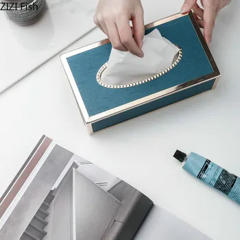 

Wet Tissue Box Seal Baby Wipes Paper Storage Box Dispenser Holder European Style Household Leather Dust-proof Tissue Box