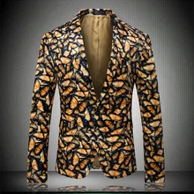 Мужской костюм, куртка, новинка, мужской модный блейзер с принтом, Мужской приталенный Блейзер, мужские свадебные куртки, Мужская официальная куртка