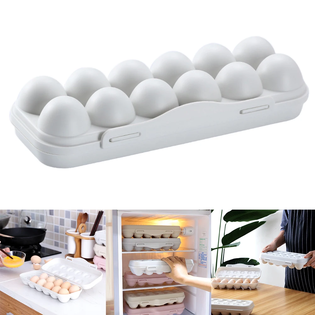 Stackable Dispenser Holder Egg Box Large Capacity Container Organizer Case Refrigerator Storage Tray With Lid Kitchen Easy Clean