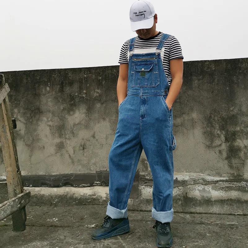 Jeans Men Men's Denim Overalls Men's Overalls Jumpsuit Large size strap Straight pants Blue jeans More sizes 30-44 46 Jeans Men Men's Denim Overalls Men's Overalls Jumpsuit Large size strap Straight pants Blue jeans More sizes 30-44 46
