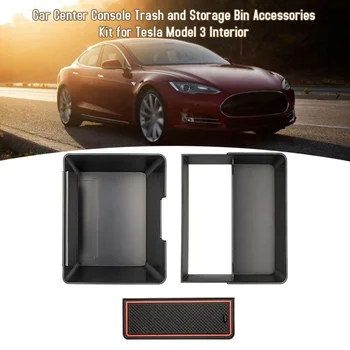 

Auto Car Console Storage Box Bin Organizer Nonslip rubber Interior 2Tier Tray