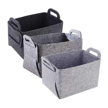 

Soft Felt Storage Basket/Bin with Handles, Collapsible & Convenient Storage Solution for Office, Bedroom, Closet, Toys, Laundry