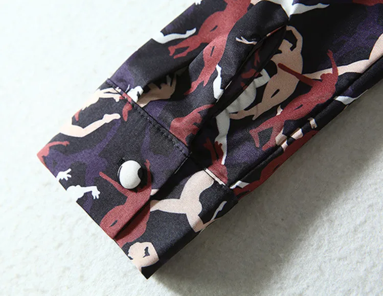 MEVGOHOT, женское осеннее платье с высокой талией, длинным рукавом, длиной до лодыжки, с принтом, винтажное, на пуговицах, элегантное, Дамское Платье-рубашка, HD3232