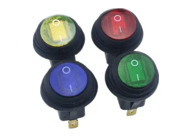 

KCD1-2 2 Pins ON/OFF SPST Rocker Switch Waterproof Light Round NO LED