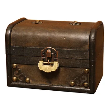 

European-Style Nostalgic Storage Box Desktop Storage Sundries Small Box Props Home Decoration Wooden Box