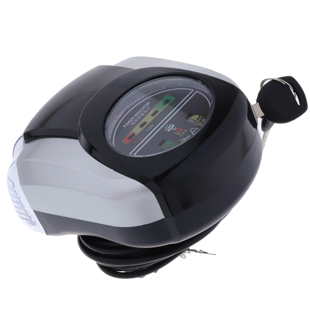 Ebike Motorcycle Weatherproof Power Gauge - Battery Level Indication Headlamp for Harley