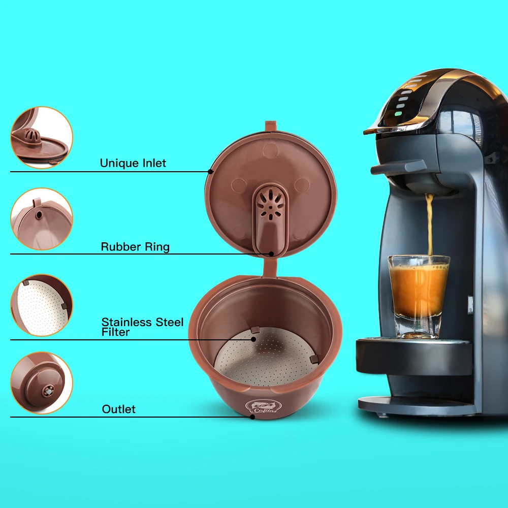 Многоразовая перезаправляемая кофейная капсула совместима с Dolce Gusto Crema Coffee Capsule