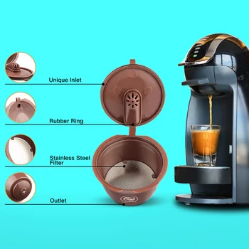 

Compatible with Dolce Gusto Crema Coffee Capsule Filters Reusable Refillable Coffee Capsule Cup Food Grade Plastic