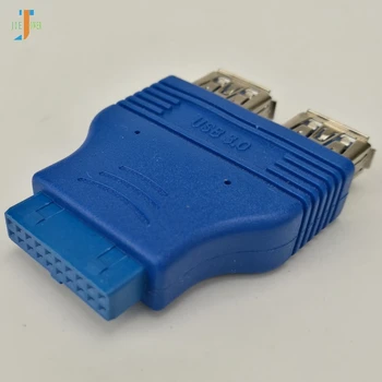 

High Quality 2 Port USB 3.0 A Female To 20 Pin Header Motherboard Cable 20pin To Usb3.0 Adapter Converter 100pcs/lot