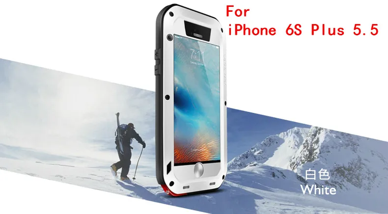 Love Mei мощный противоударный алюминиевый чехол для Apple iPhone 6 6S 4,7/6 Plus/6 S Plus 5,5 сверхмощное закаленное стекло Gorilla - Цвет: For iPhone 6s Plus 2