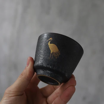 

Square Inch Rust Glaze Ceramic Kitchen Dining Bar Tea Cup Kung Fu Tea Set Bowl Chinese Teacup Ceramic Japanese Teacup tcp36