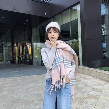 

FRSEUCAG Hot New Products Women's Knitted Cashmere Wool Scarf Long ladies fashion wild scarf shawl multi-color optionalAuthentic