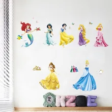 C027 Дисней мультфильм девушки принцесса детская комната спальня прикроватные настенные наклейки съемный самоклеющиеся наклейки украшения