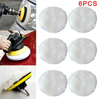 

6pc 240mm Polishing Wool Pad Buffer Bonnets Wheel Buffing For Car Polisher Accs