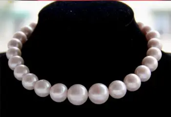 

Merry 13-17mm natural freshwater pearl necklace round light women's necklace 925 clasp 18inch