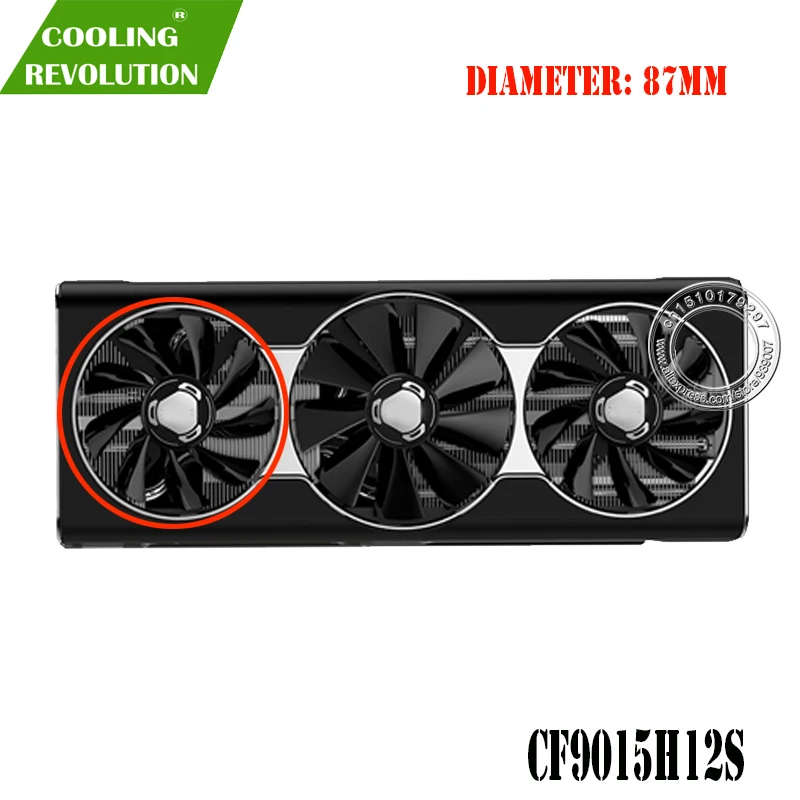 Placa Gráfica para Xfx Radeon rx 5700 xt Thicc Iii Ultra Rx57xt8tbd8 Cf9015h12s Cf1015h12s Dc12v fã da - Imagem 3