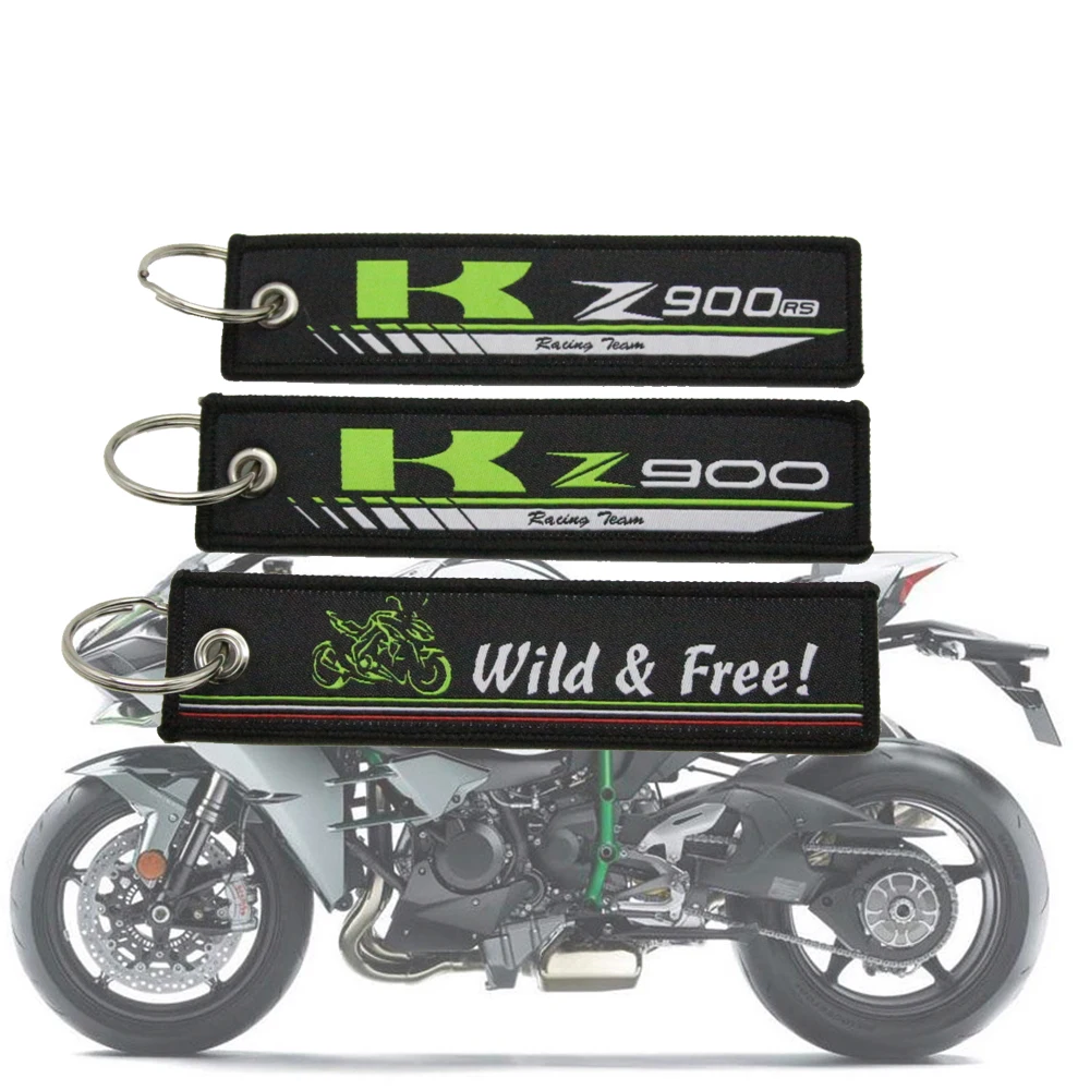 

Embroidery Key Holder Chain Collection Keychain for Kawasaki Z900 Z900RS Motorcycle Embroidered Badge Keyring