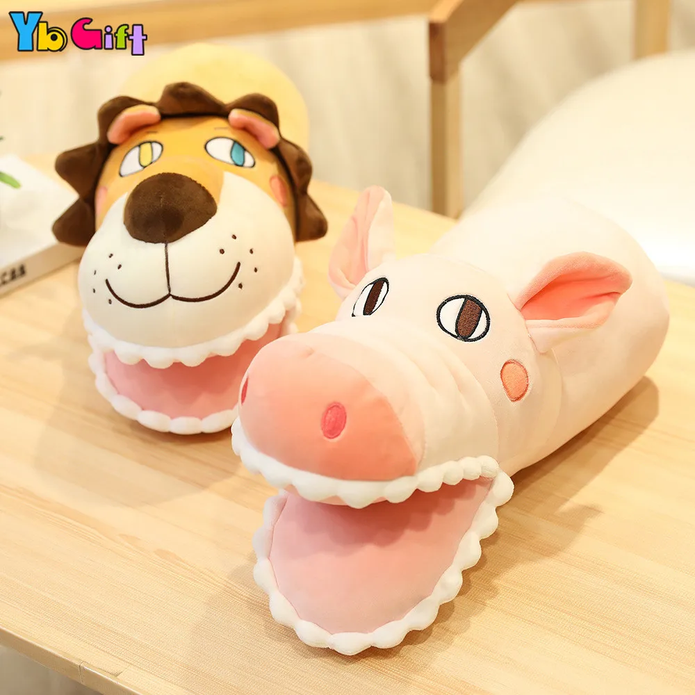 Soft Cartoon Plush Handwarmer Lion crocodile Pink Pig Hippo Toys Stuffed Animals Pillow Baby Children Kids Xmas Gifts