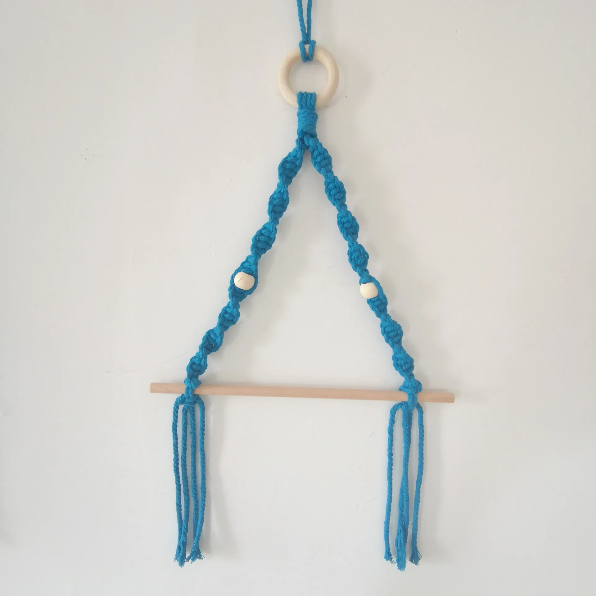 Скандинавские стены висят деревянные палочки, чтобы купить содержание, чтобы носить спальня гостиная украшение для косы вручную decoracion del hogar - Цвет: blue