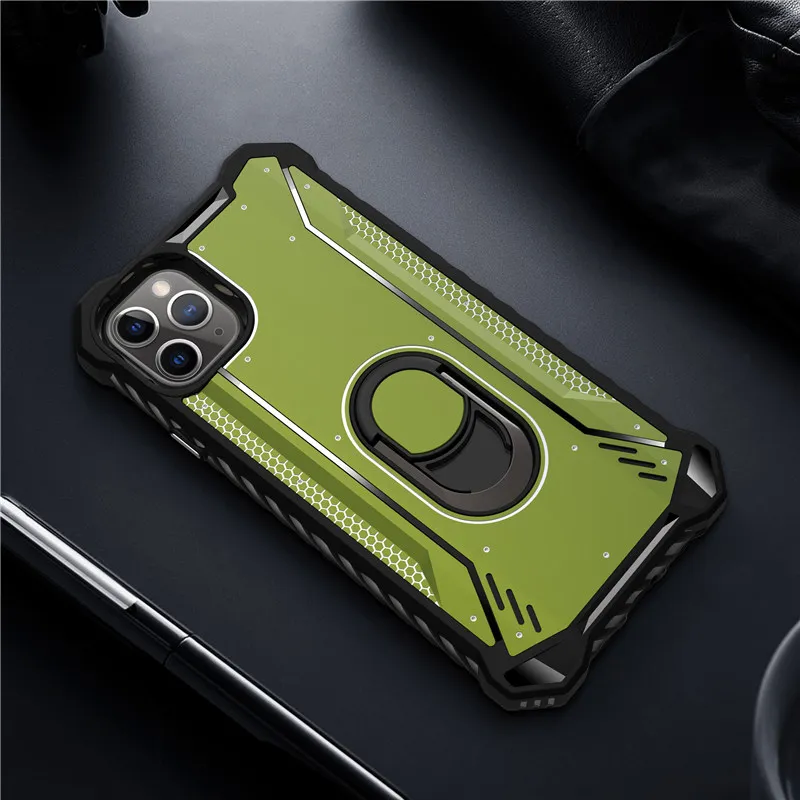Противоударный металлический бронированный чехол, чехол для iPhone 11 Pro, прочный силиконовый чехол с кольцом, чехол для телефона для Apple iPhone 11 Pro Max, чехол - Цвет: Green