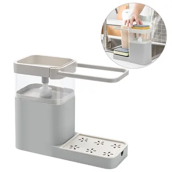 

Multifunction Kitchen Press Automatic Liquid Detergent Dispenser Home Sink Towel Rack Storage Kitchen Clean Tool Storage Holder